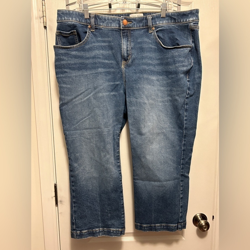 Lane Bryant Mid-Rise Straight crop denim Jeans womens Size 18 blue signature fit